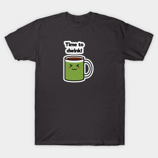 Time to Drink | Coffee | Charging | High Battery | Cute Kawaii | Gray T-Shirt